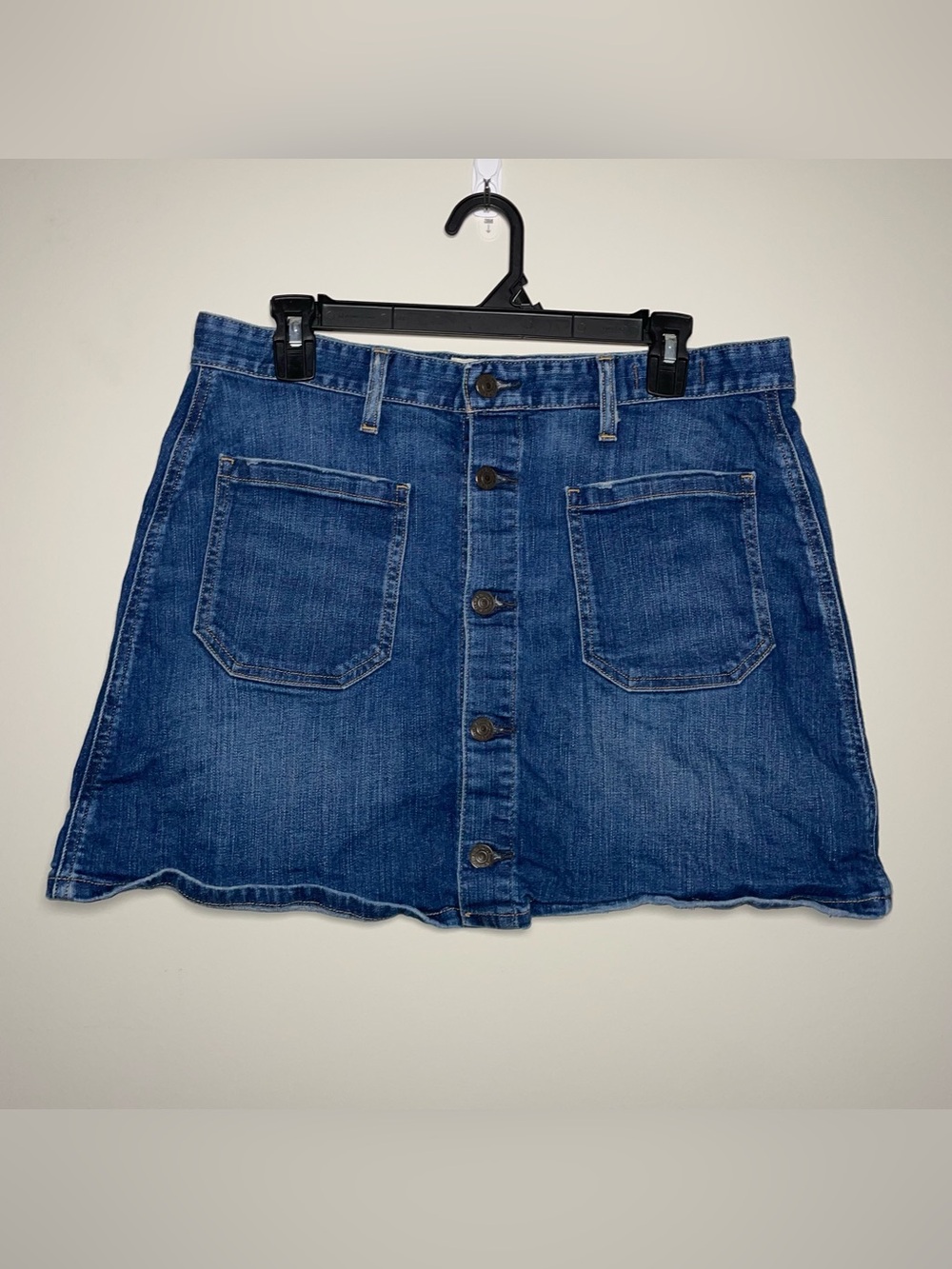 Denim & Supply Ralph Lauren 31 Med Wash Button Front Skirt Pockets Classic